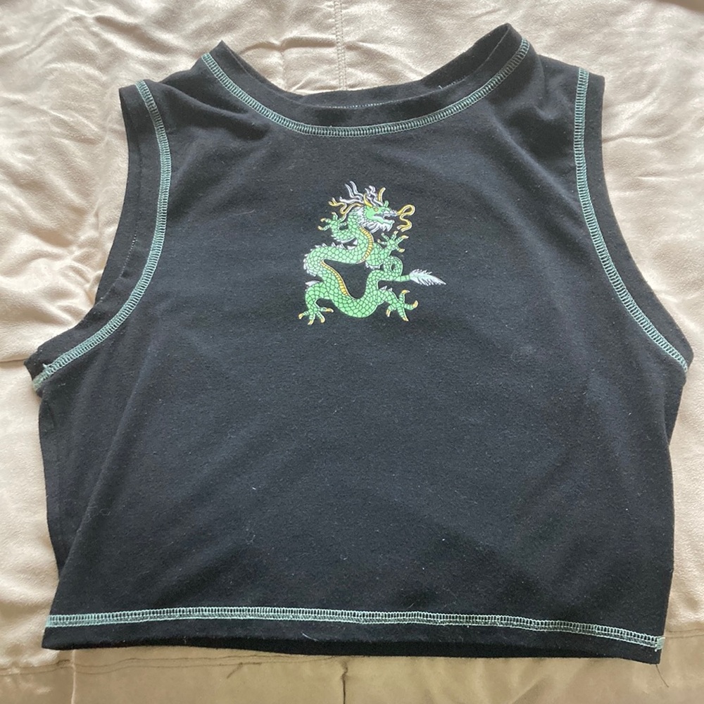 SHEIN Dragon Print Topstitching Tank Top